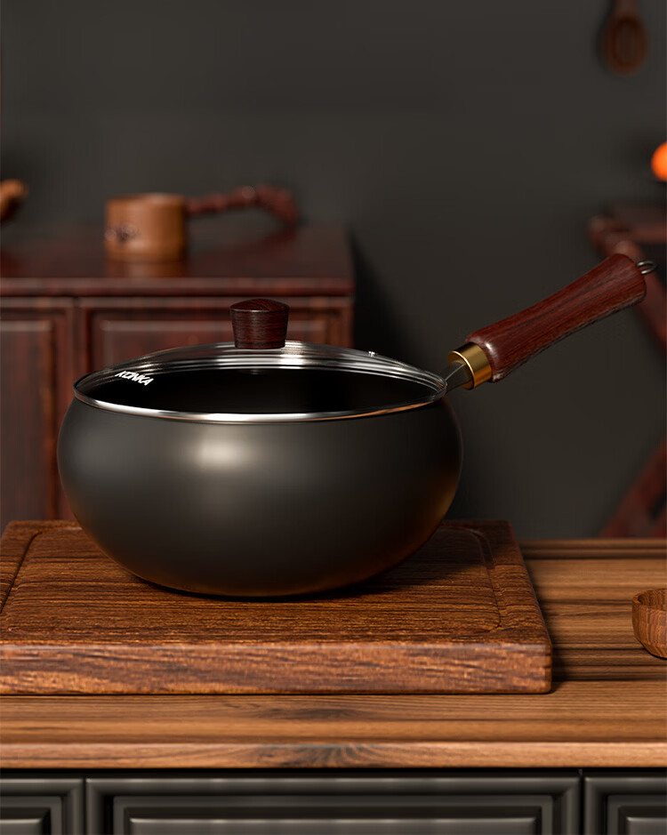 KONKA 30cm Hand-Forged Large Belly Iron Wok Steamer Household Iron Soup and Stir-Fry Pan No Seasoning Required 13