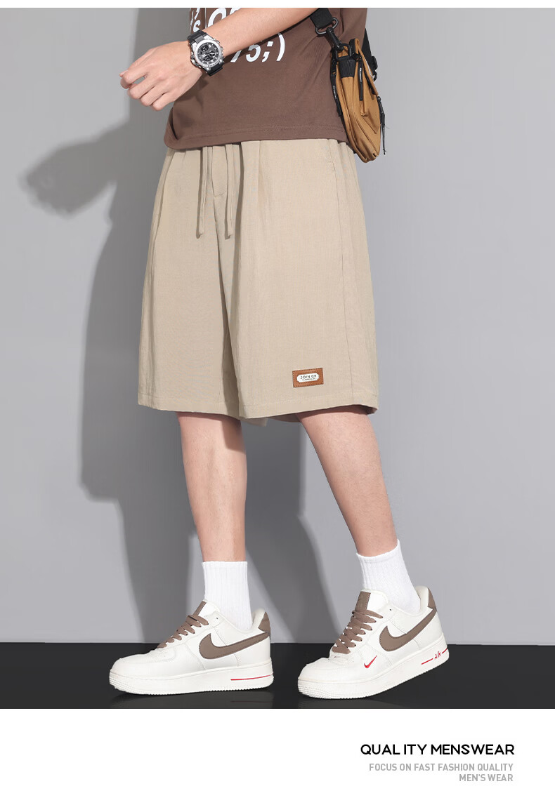 FARUISHI Men's Summer Thin High-End Linen Five-Point Straight-Leg Shorts Plus Size Casual Pants Card 6XL 22