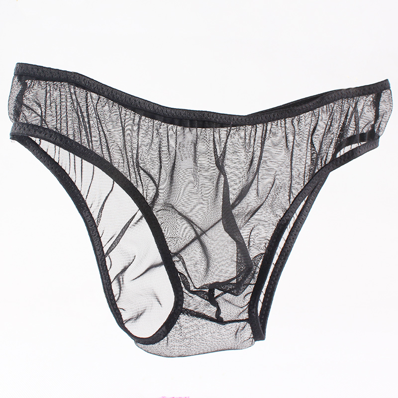 叶子媚男士性感内裤透视网纱全透明诱惑男式情趣内裤男三角裤透视内衣