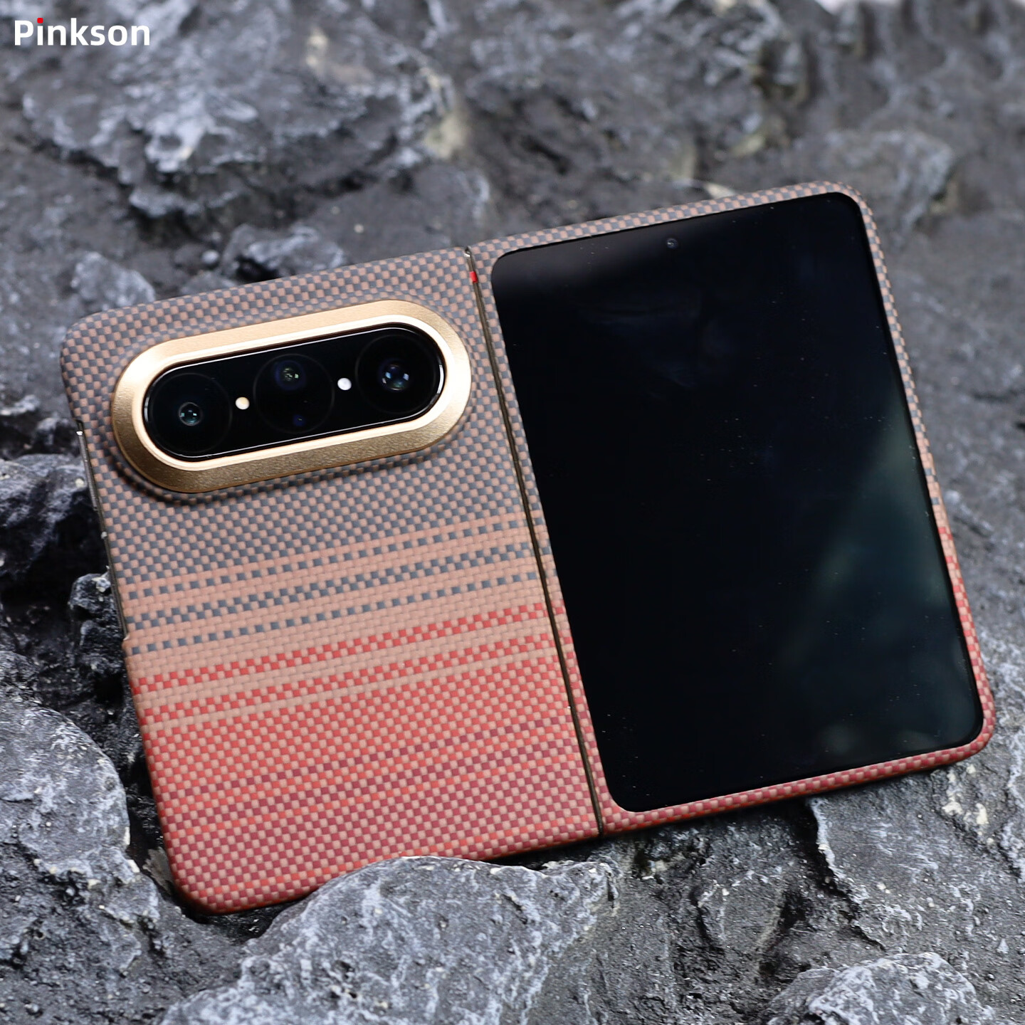 Pinkson Huawei Pura X Max Case Aurora Slim Non-Magnetic Kevlar Aramid Fiber Protective Cover Ultra-Thin Full Coverage Business Trendy Model 6