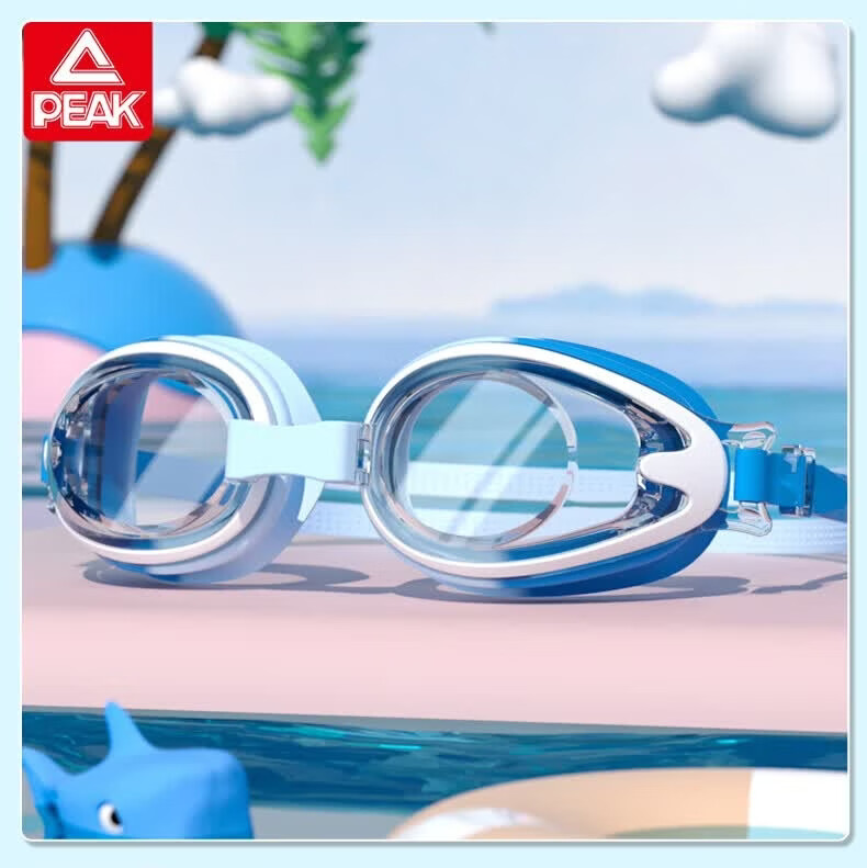 PEAK Children's Swimming Goggles And Cap Set, Waterproof Anti-Fog High-Definition Swim Glasses for Boys And Girls, Professional Swimming Equipment Diving Goggles 12