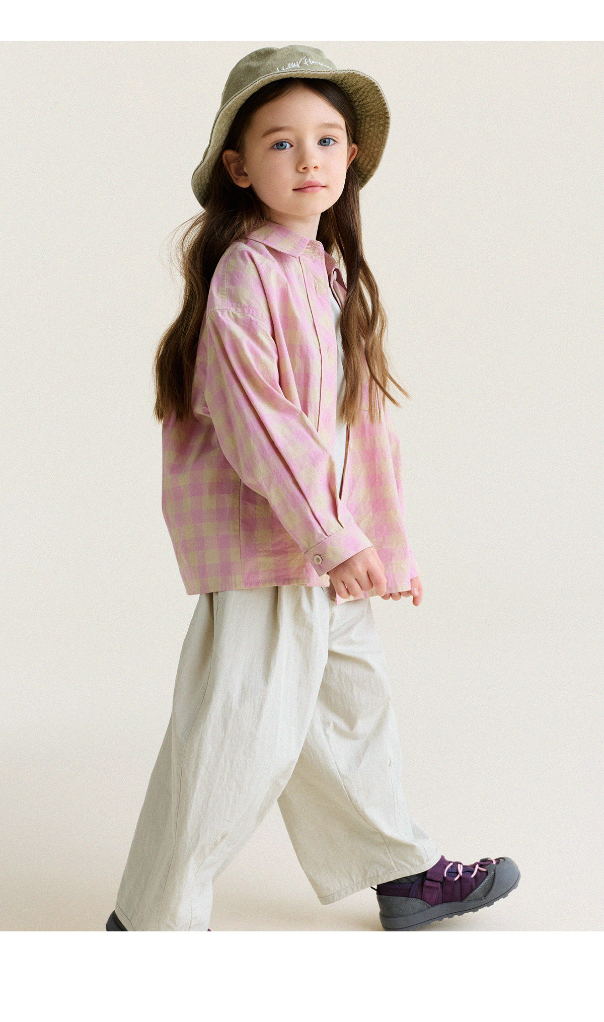 YoonA Mom Girls 2026 Spring Summer Elegant Plaid Shirt Summer Sun Protection Shirt Pink In Stock Size 140 16
