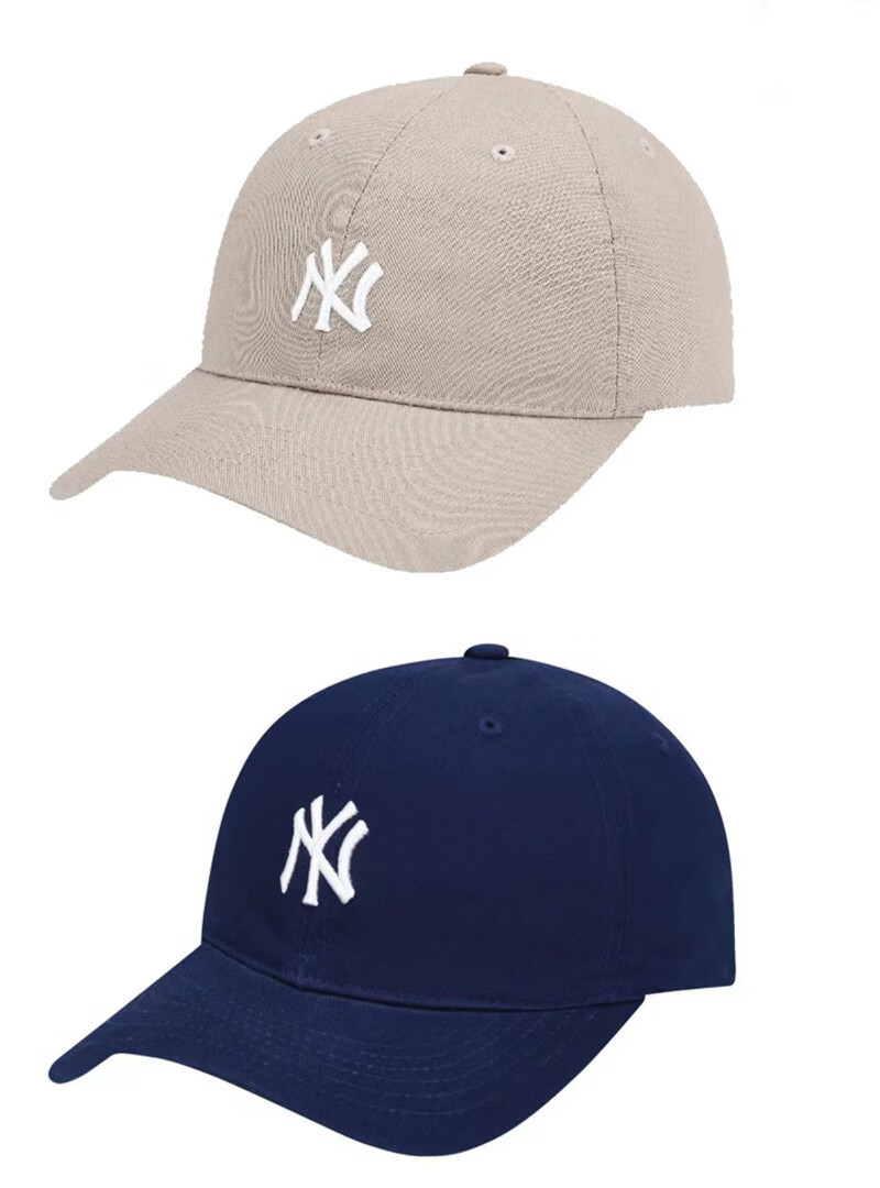 韩国mlb帽子男女款ny棒球帽鸭舌帽软顶小标la刺绣基础款 黄色_代购