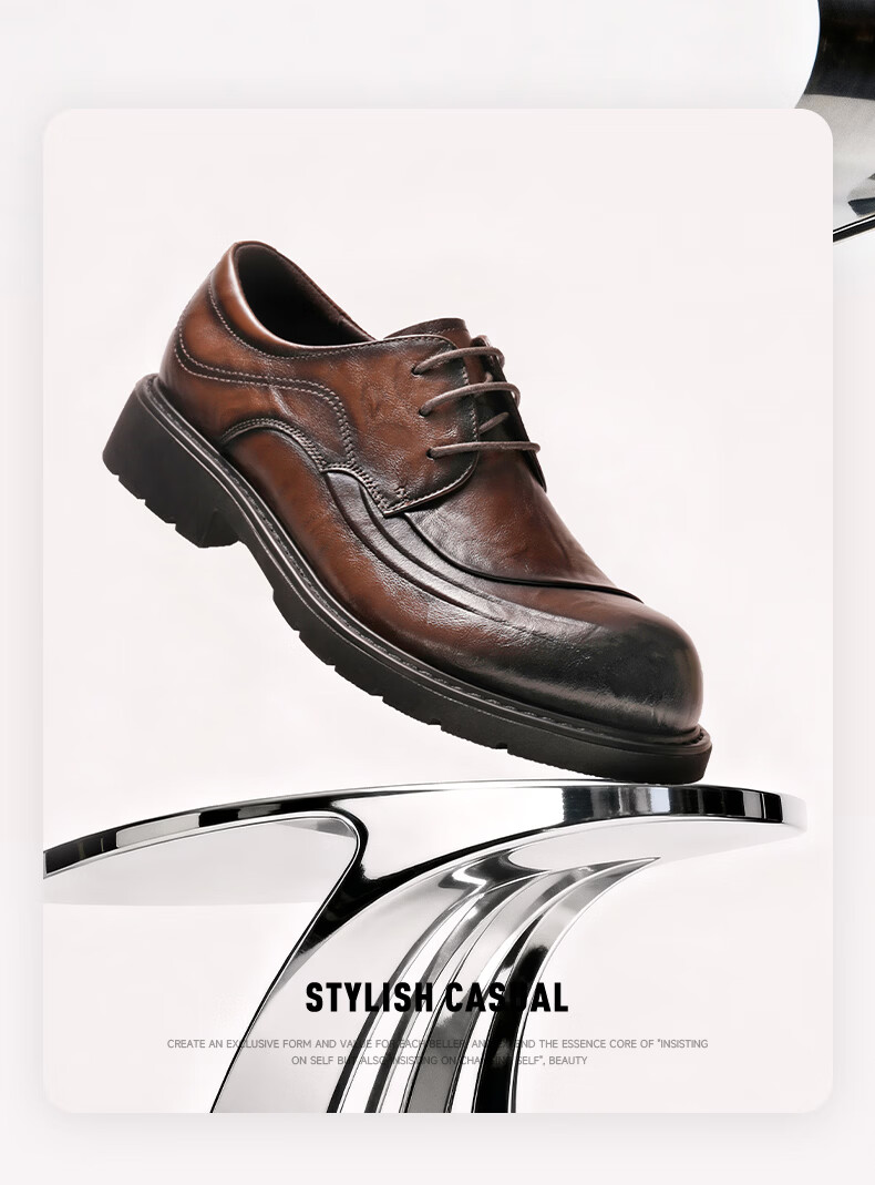 Belle Qixi Gift Zhang Linghe Same Style Business Leather Shoes Men 2026 Spring Summer Commuter Thick Sole Casual Shoes A2274 Black 38 2