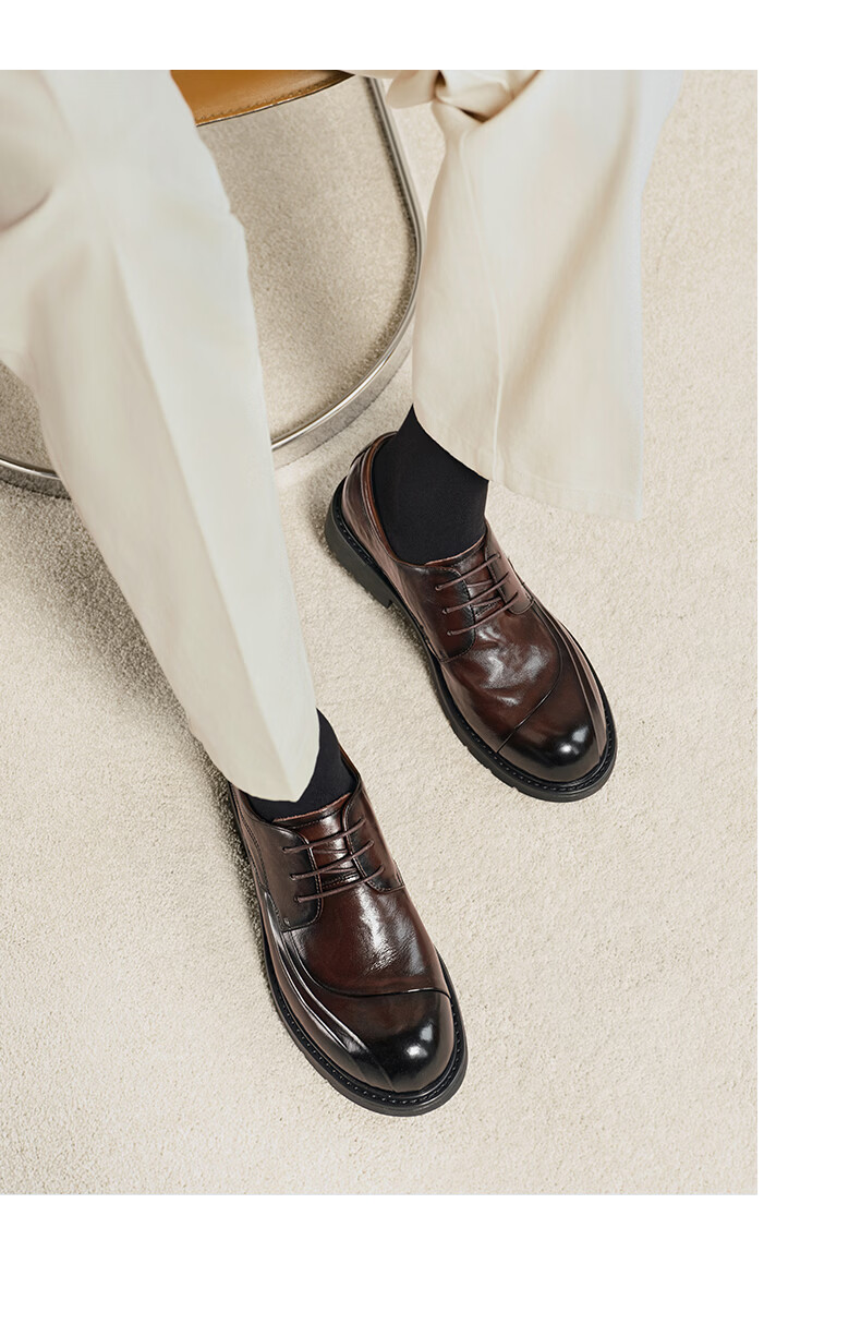 Belle Qixi Gift Zhang Linghe Same Style Business Leather Shoes Men 2026 Spring Summer Commuter Thick Sole Casual Shoes A2274 Black 38 6