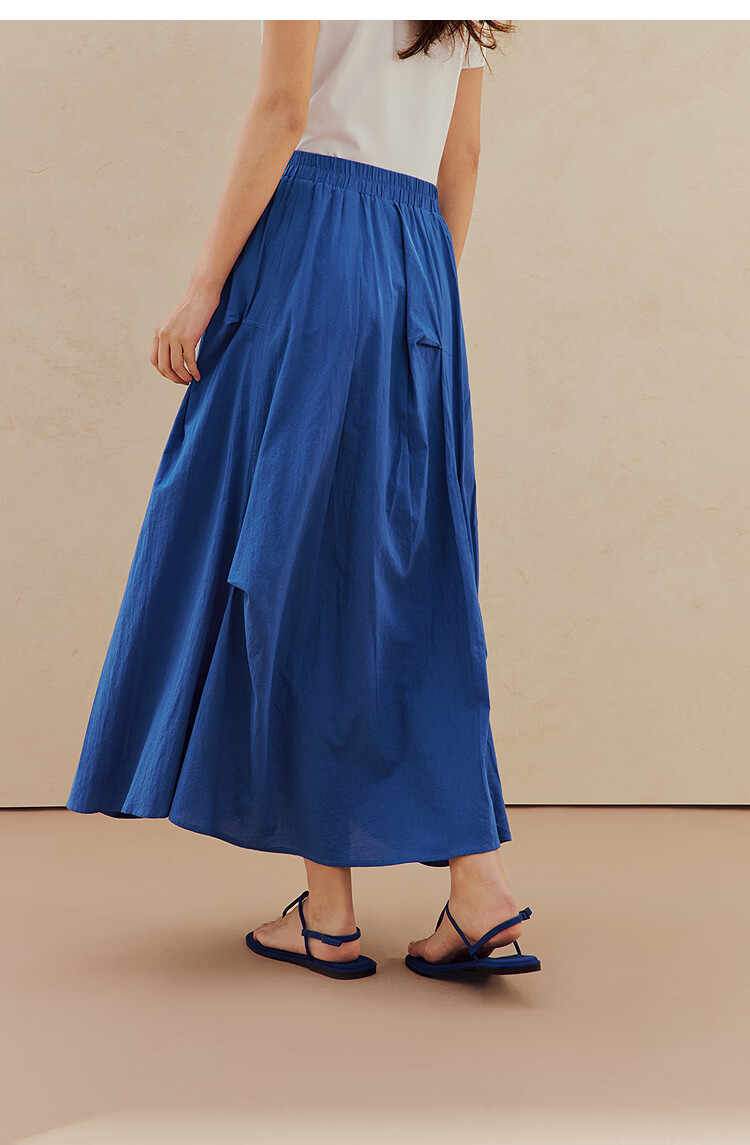INMAN INMAN Fashion-Forward Blue And White Porcelain Klein Blue Irregular Midi Skirt, Summer 2026 Long Skirt, Klein Blue XL 13