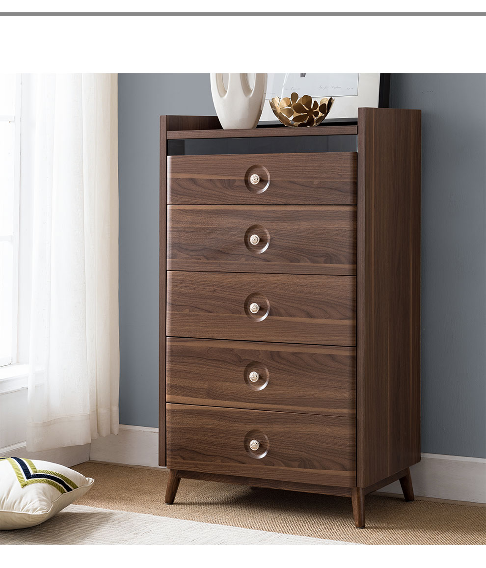 实木斗柜五斗柜实木客厅五斗橱储物柜 四斗柜北欧简约卧室实木窄斗柜