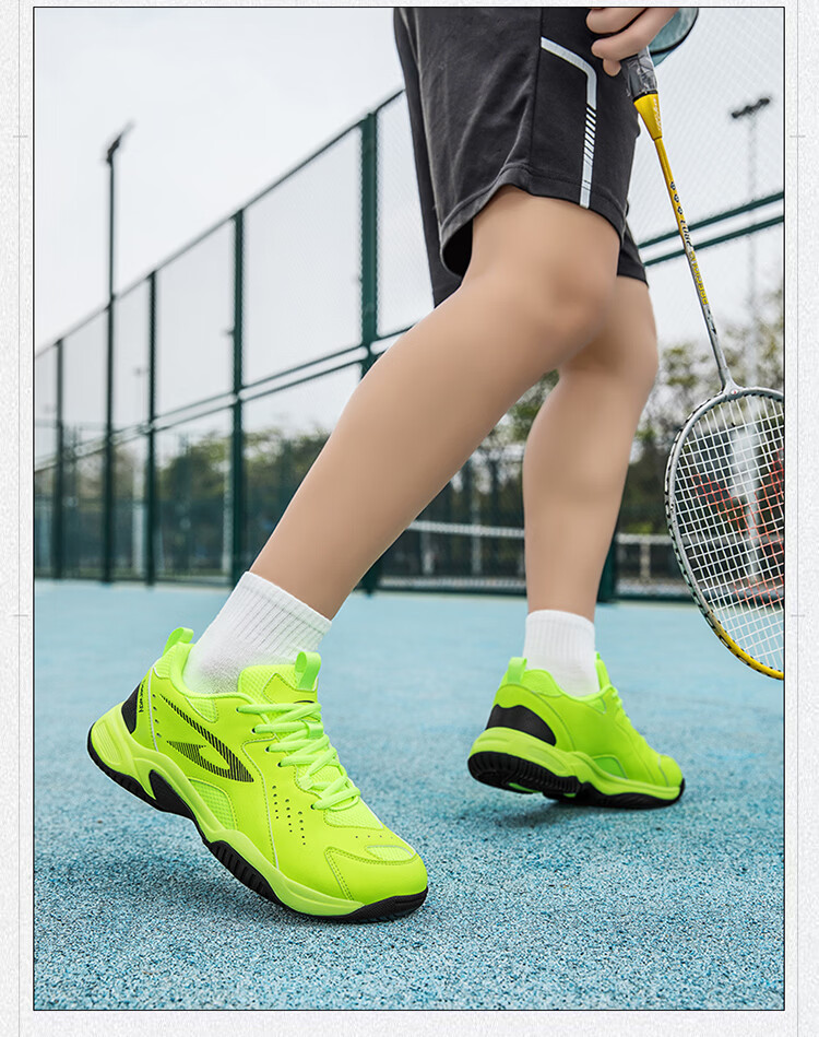 DEERWAY New Unisex Badminton Shoes Durable Anti-Twist Non-Slip Breathable Low-Cut Lightweight Sports Casual Shoes Black White Size 41 10