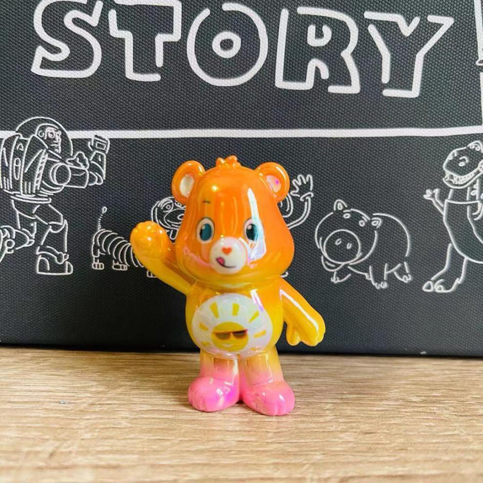 京选爱心小熊盲盒carebears爱心小熊积木熊暴力熊摆件珠光套装玩偶潮