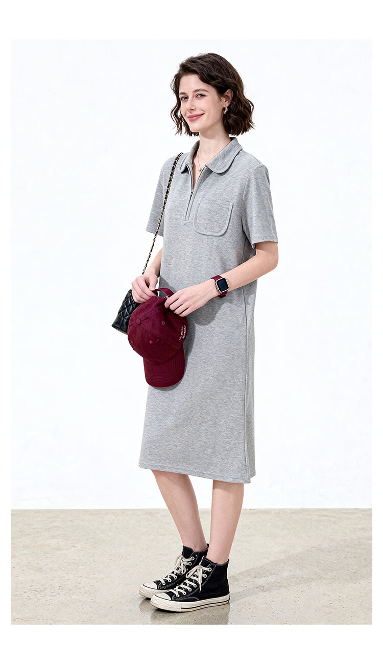 ENC Dress Polo Collar Casual Elegant Summer New Fashion Slimming Versatile Loose Straight Dress 15