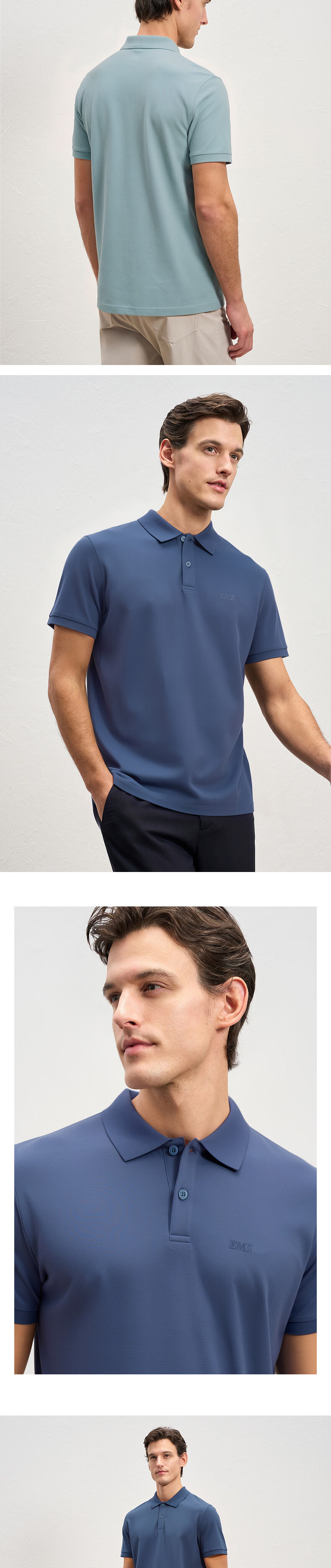 EMZ Ordos Men's Short Sleeve Polo Shirt with Mulberry Silk, Quick-Dry, Breathable, Antibacterial, Business Casual 6