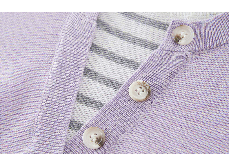 Sllsky Women's Purple Striped Patchwork Knit Top Thin Round Neck Short Sleeve 2026 Summer 24