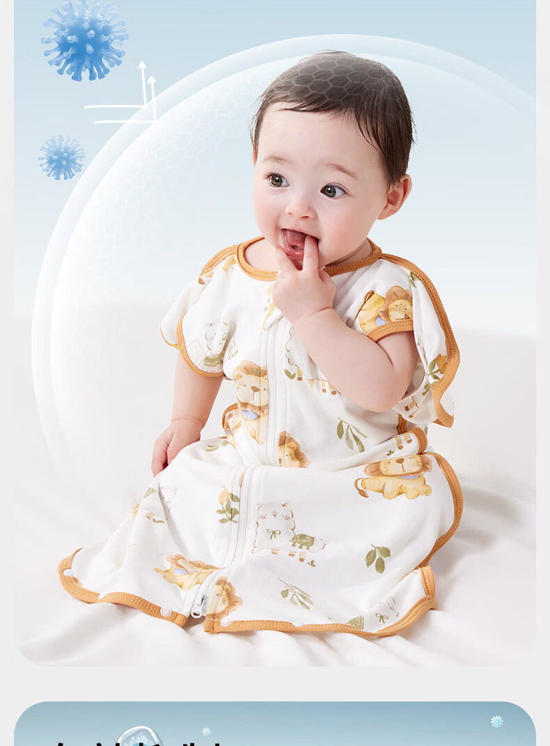 AIBEDILA Baby Anti-startle Sleeping Bag 0-6 Months Newborn Swaddle Sleeping Bag Chicken Wing Infant Sleep Sack M Size 8