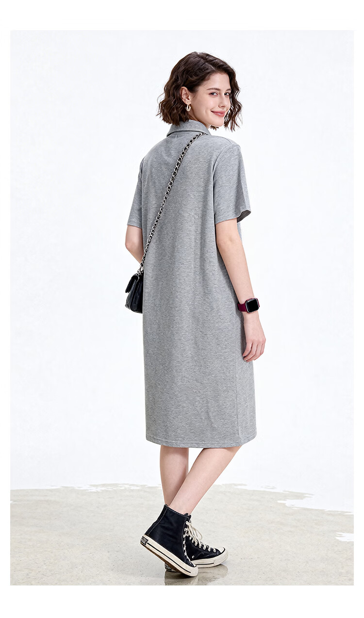ENC Dress Polo Collar Casual Elegant Summer New Fashion Slimming Versatile Loose Straight Dress 12