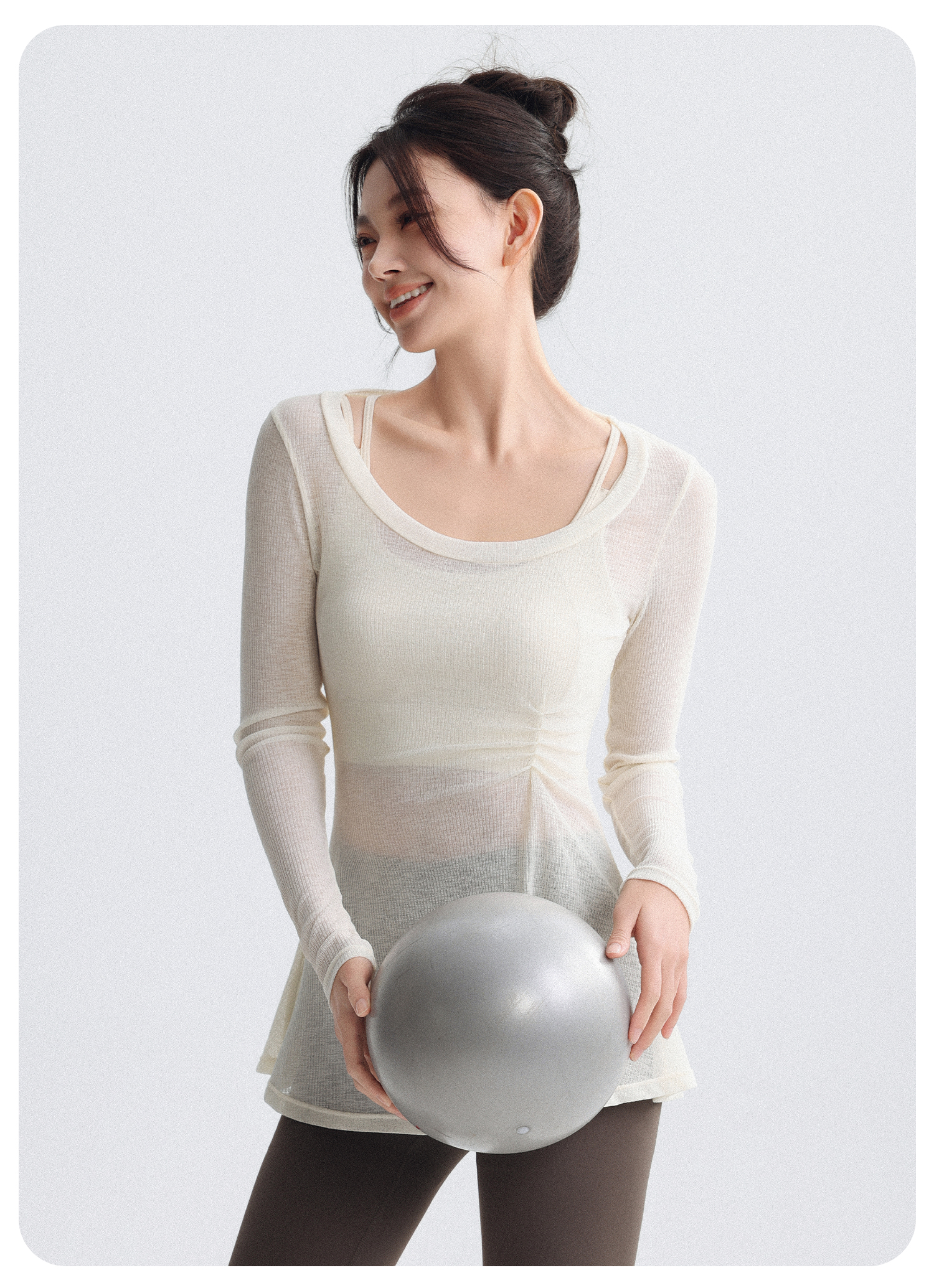 DRUR High-End Plus Size Loose Yoga T-Shirt Cover-Up Women's Outerwear Innerwear High-Intensity Training One-Piece Sports Bra 23