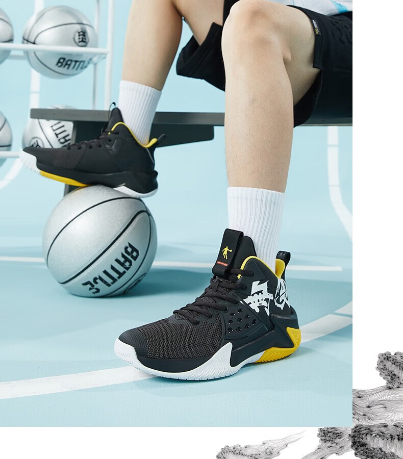 Jordan Men's Basketball Shoes Wushuang Autumn Mesh Shock Absorption Durable Practical National Trend Sports Sneakers 12