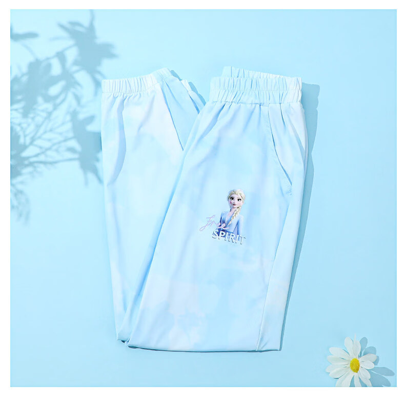 Disney Elsa Girls' Summer Mosquito-Repellent Pants Thin Children's Trousers UPF50+ 8
