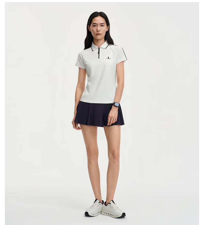 Biyinlefen [Sun Protection Quick-Dry Fabric] 2026 Spring Summer New Women's Casual Commuter Outdoor Polo Shirt with Turn-Down Collar and Short Sleeves 8