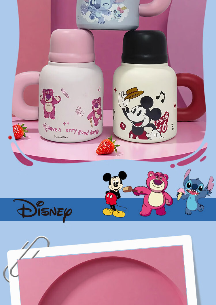 Disney Kids Insulated Water Bottle Portable 316 Stainless Steel 2026 New Dual Drinking Spout Straw Cup 2