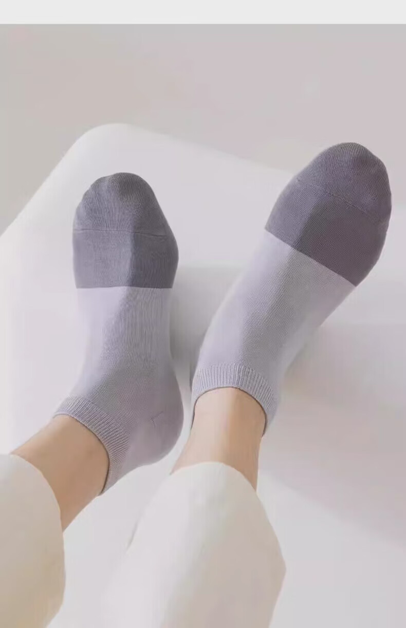 Mian Shisan Men's Short Socks Xinjiang Cotton Summer Thin 10A Antibacterial Deodorant Breathable Colorblock Low-Cut Ankle Socks 6 Pairs 26