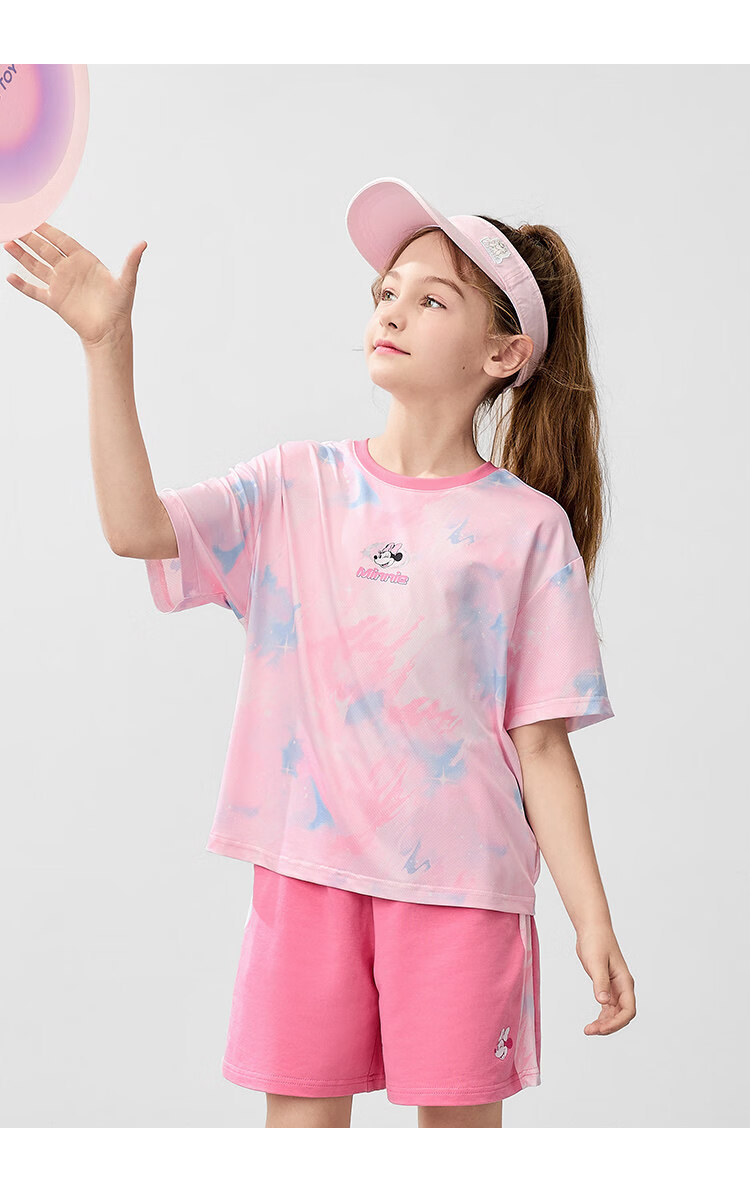 Disney Kids Boys and Girls Sports Set Children's Short Sleeve Two-Piece Summer Casual Outfit Dreamy Blue-Purple Tie-Dye Size 140 29