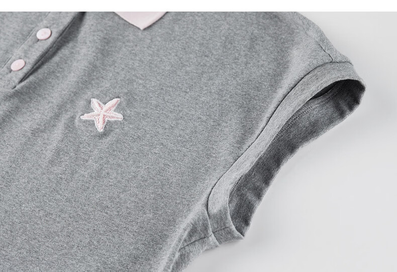 Shangdu Bila Korean Style Colorblock Cotton Polo Collar T-Shirt Women Summer Three-Button Knit Top Loose Slimming Youthful Layering 31