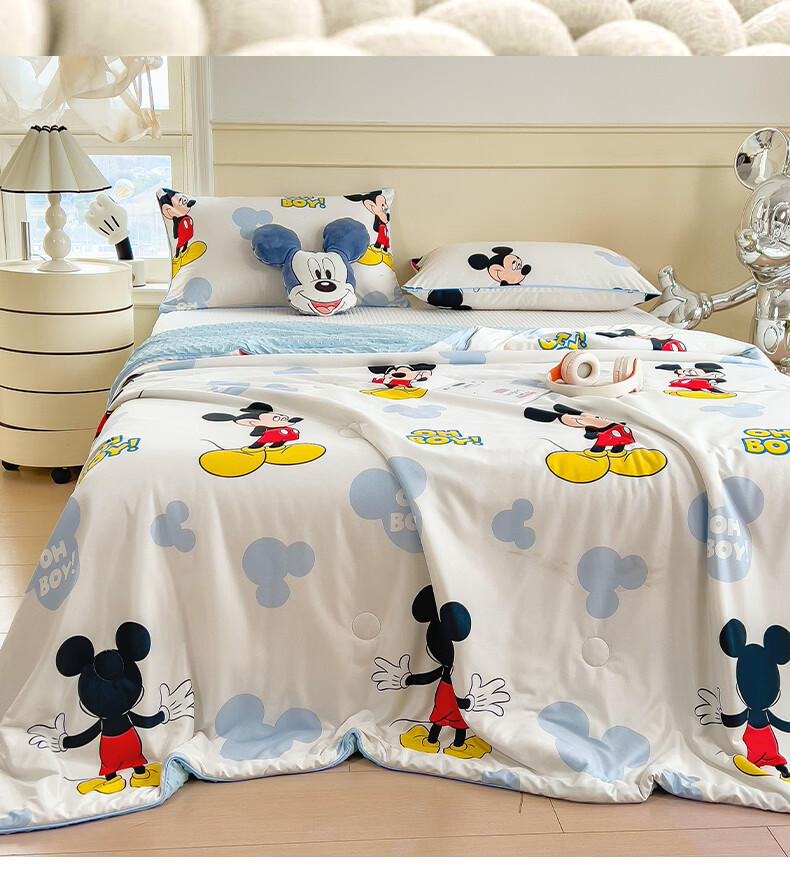 Disney Class A Knitted Cotton Dot Quilt Summer Cooling Blanket Air Conditioning Quilt Home Summer Quilt Machine Washable Thin Quilt for Naked Sleep Summer 7