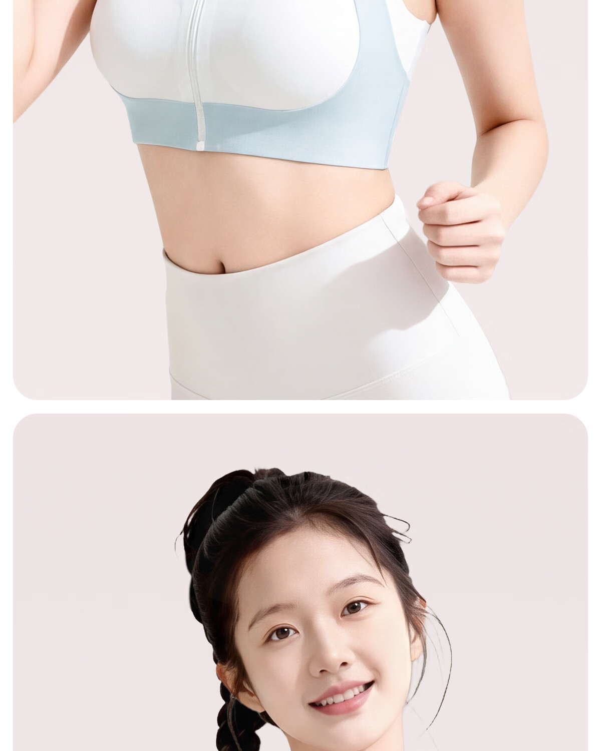 Tingmei Girls Front Zipper Sports Shockproof Vest Bra for Teens Seamless Development Period High School Students Blue 2XL 30