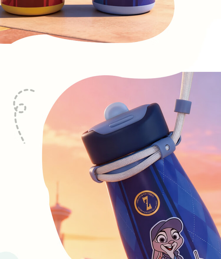 Disney Zootopia Insulated Straw Cup Large Capacity Water Bottle Cute Gift Portable Cup 3