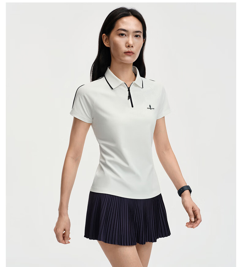 Biyinlefen [Sun Protection Quick-Dry Fabric] 2026 Spring Summer New Women's Casual Commuter Outdoor Polo Shirt with Turn-Down Collar and Short Sleeves 7