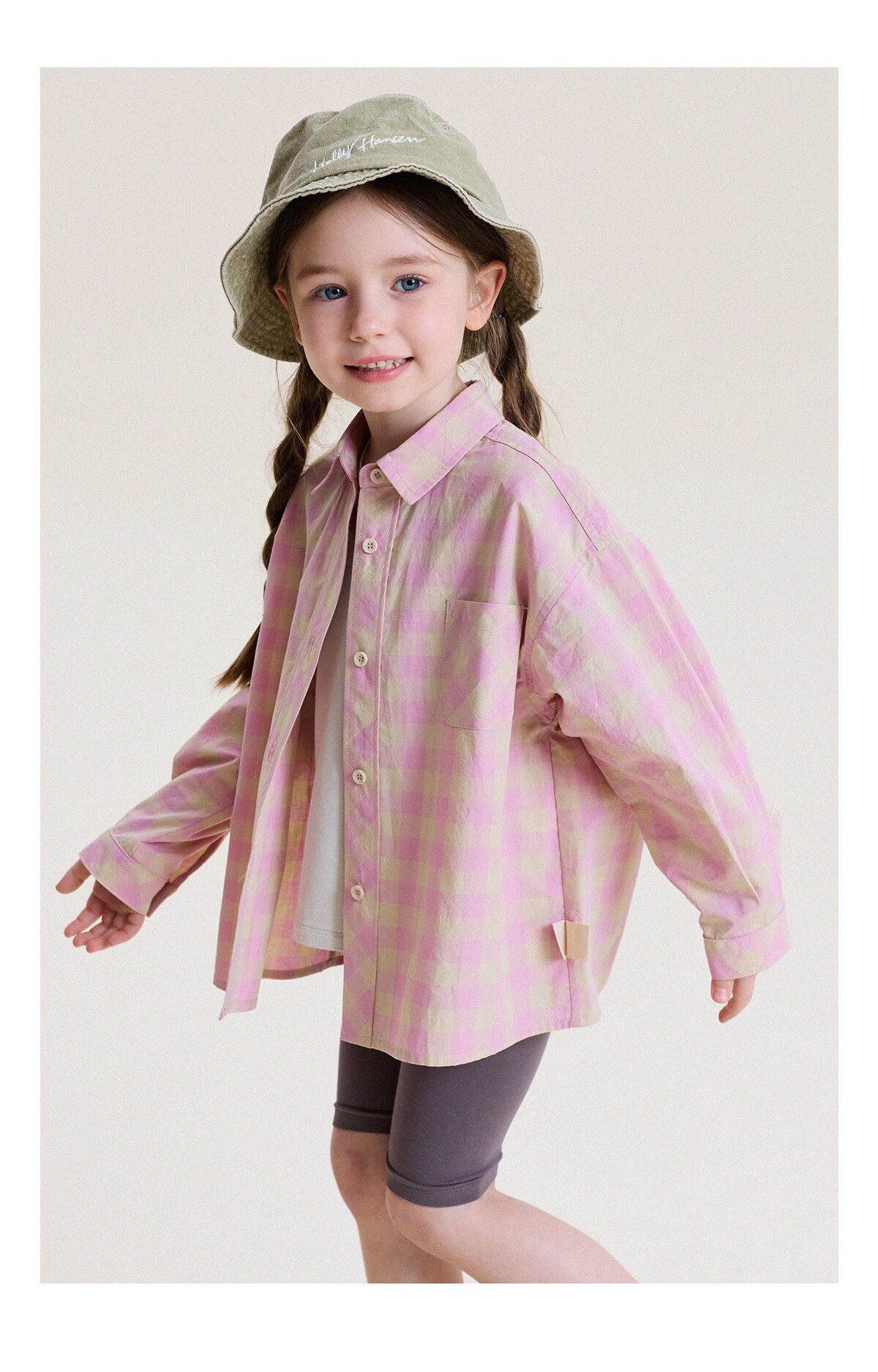 YoonA Mom Girls 2026 Spring Summer Elegant Plaid Shirt Summer Sun Protection Shirt Pink In Stock Size 140 27