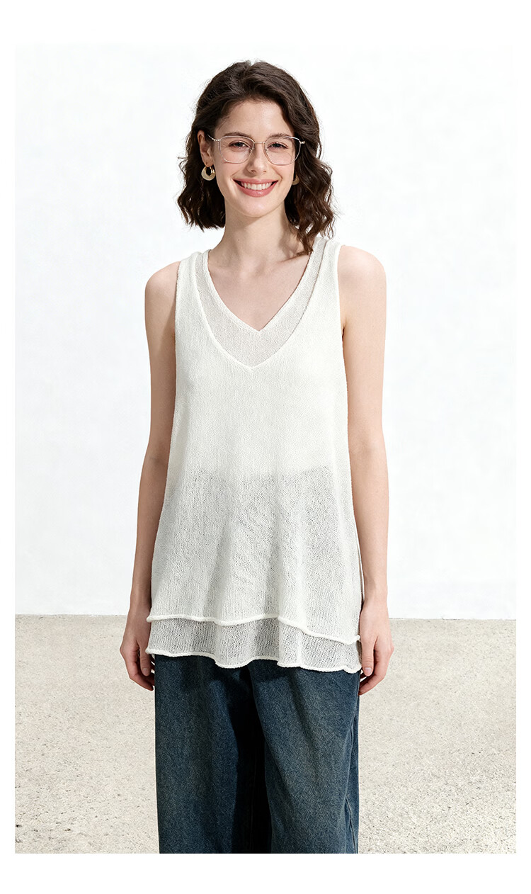 ENC Korean Style Colorblock Vest Women's Niche Strap Summer 2026 New Comfortable Breathable Simple Versatile Sleeveless Top 8