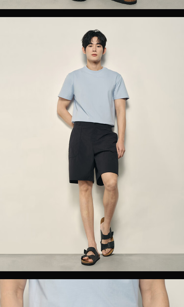 Giordano Men's 2026 Summer Textured Semi-Elastic Waist Casual Shorts Korean Style 01106598 16