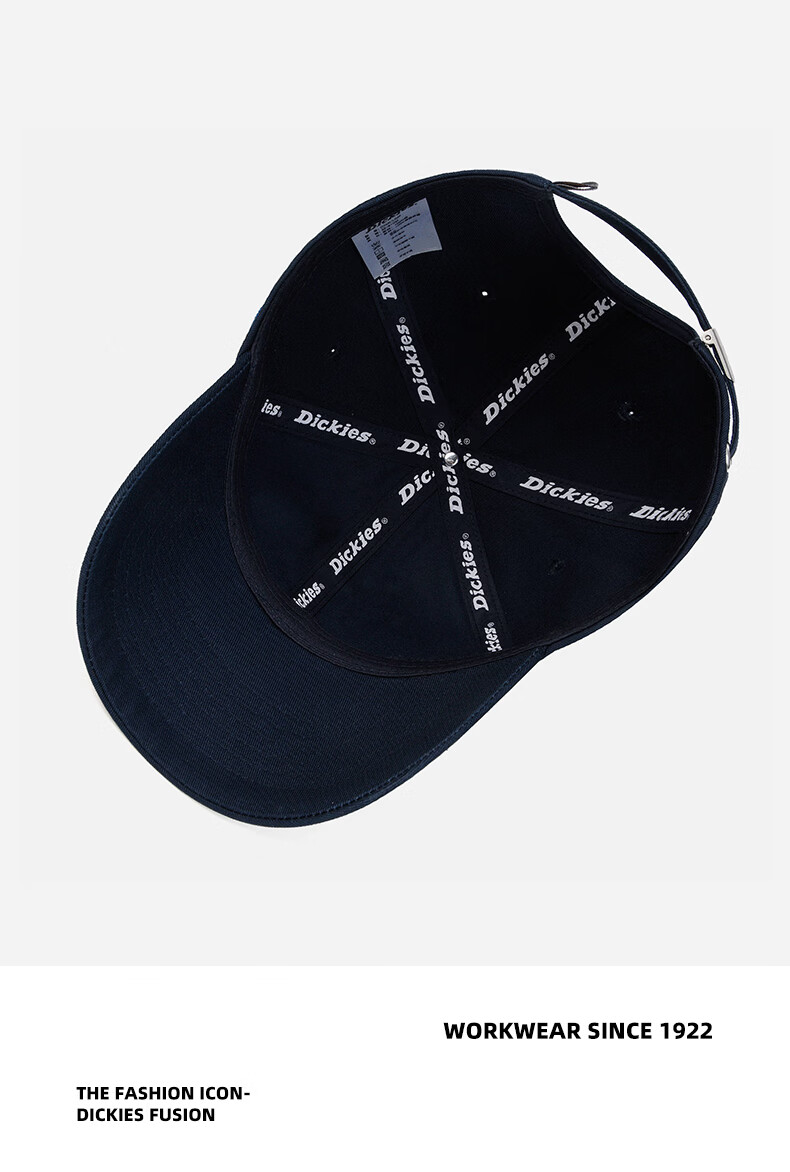 Dickies Embroidered Letter American Style Baseball Cap Unisex Trendy Casual Soft Top Duckbill Hat Black 14