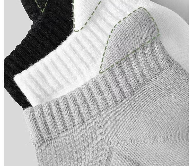 Warrior Sports Socks for Men, Short Tube Socks, Solid Color Xinjiang Cotton 7A Antibacterial Deodorant Towel Bottom Running Shock-Absorbing Sweat-Absorbing Wear-Resistant 21