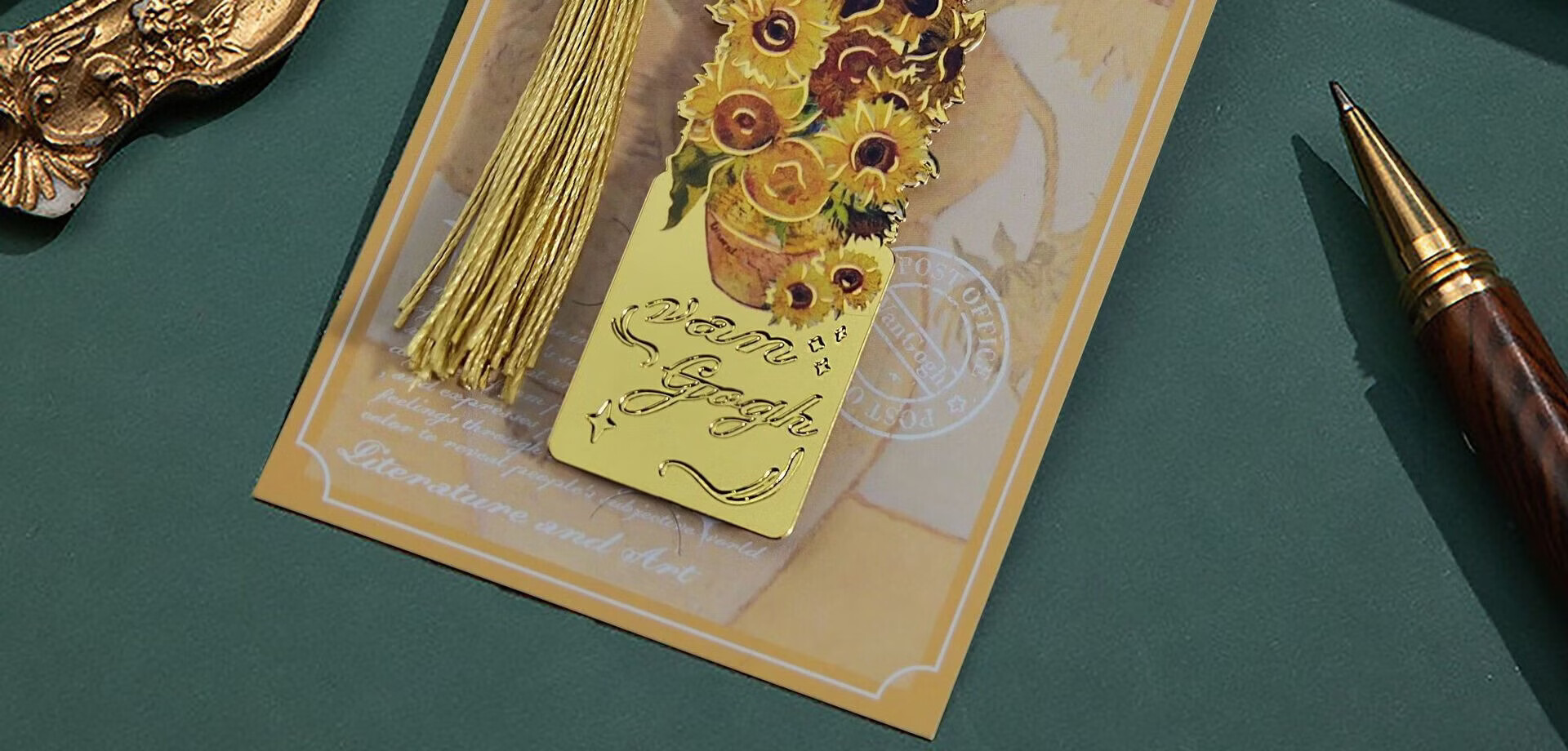 Tianshun Oil Painting Bookmark Premium Exquisite Metal Van Gogh Bookmark Classical Creative High-Value Birthday Gift for Girls Cultural and Creative Student School Reward Simple Packaging Blooming Apr 20