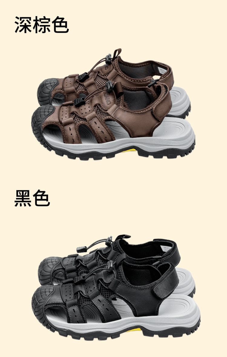 Woodpecker Men's Sandals Summer 2026 New Soft Sole Breathable Hole Shoes Outdoor W6202-2 Dark Brown Size 42 2