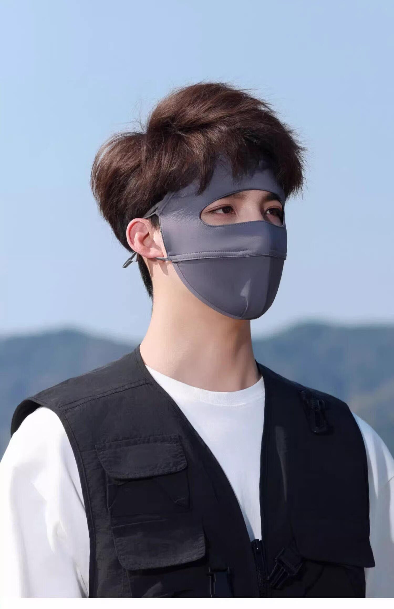 JEEP Men's Summer Outdoor Sports Full Face Sun Protection Mask UV Resistant Lightweight Breathable Sunshade Mask 17