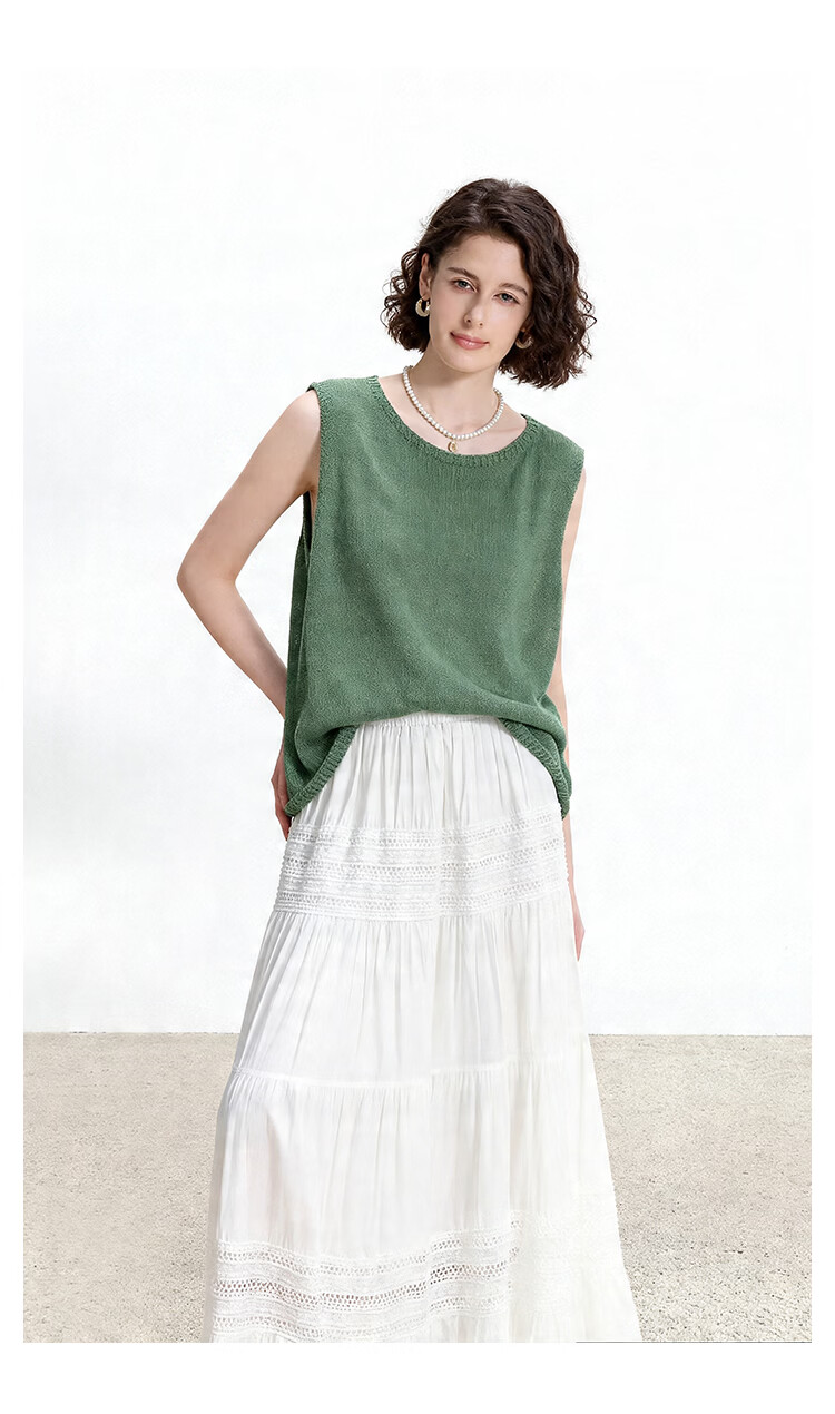 ENC Forest Style Relaxed Fit Vest Soft Brightening High-End Atmosphere Lenzing Tencel Versatile Loose Slimming Sleeveless Top 11