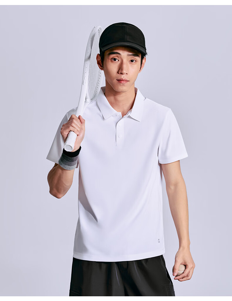 Seamless Cooling Polo T-Shirt Quick-Dry Short Sleeve Breathable Sun Protection Wrinkle-Resistant Sweat-Wicking Soft Skin-Friendly Couple Black L 15