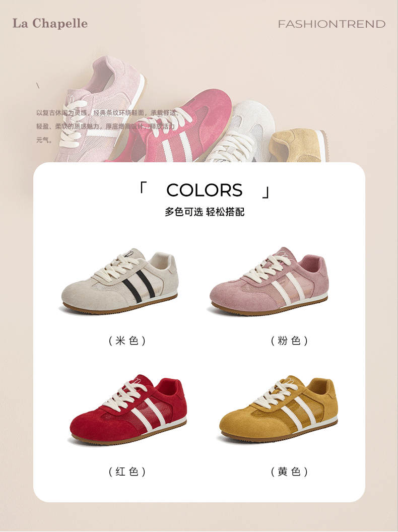 La Chapelle Women's Sneakers Summer Mesh Breathable Soft Sole Casual Shoes 6628-2 Red Size 37 10