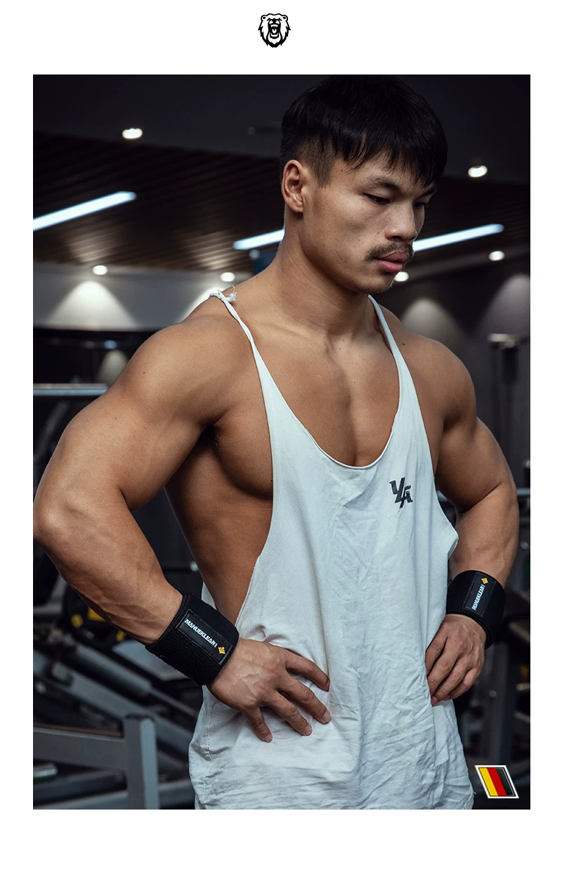 M MANUEKLEAR Fitness Wrist Support for Men, Resistance Band for Wrist Injury, Strength Training Wrist Strap, Bench Press-Specific Elastic Compression Sleeve 8