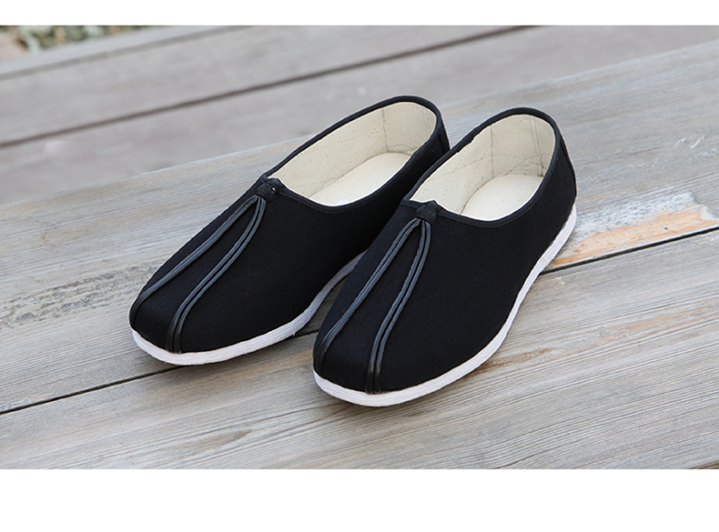 同升和老北京布鞋男鞋休闲布鞋千层底手工布鞋功夫鞋千洒鞋黑色43