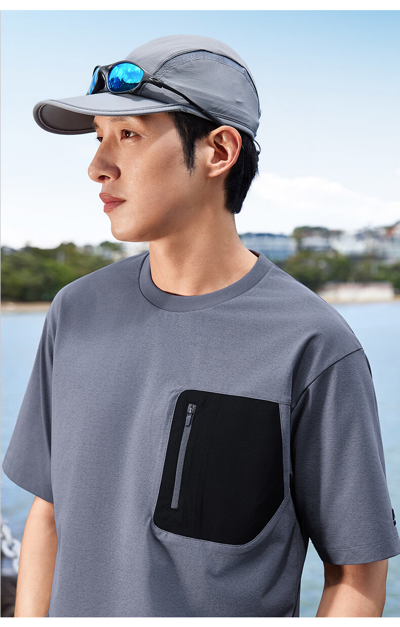 Kolumb Outdoor Quick-Dry Moisture-Wicking Sun-Protective Short Sleeve T-Shirt for Men with Commuter Pocket Energy Purple M(170) 17