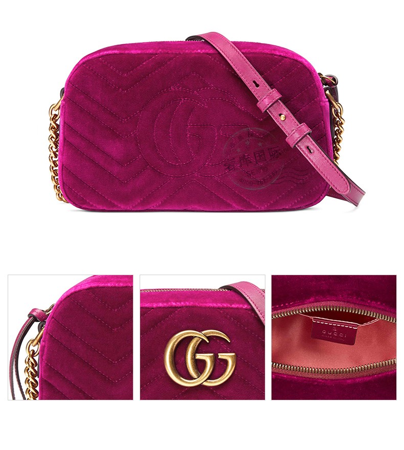 gucci古驰女包绒面gg单肩斜挎相机包 紫色447632 9qibt 5671【图片