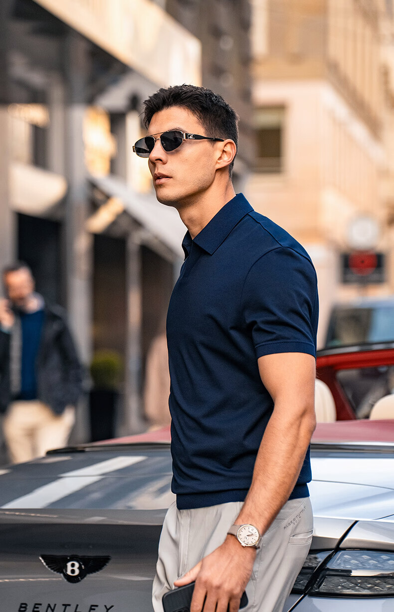 Mr.Bu Exquisite Short Sleeve Seagull Collar Men's T-Shirt 2026 New Dark Color High-End Men's Wear 21