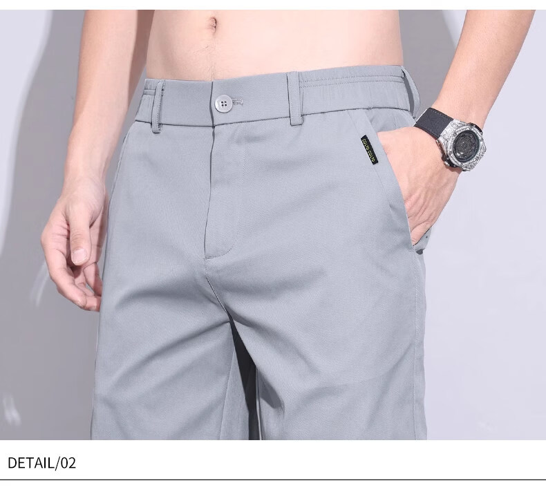 ROMON Men's Ice Silk Quick-Dry Loose Straight Casual Five-Point Shorts Summer Thin Dark Gray Size 29 25