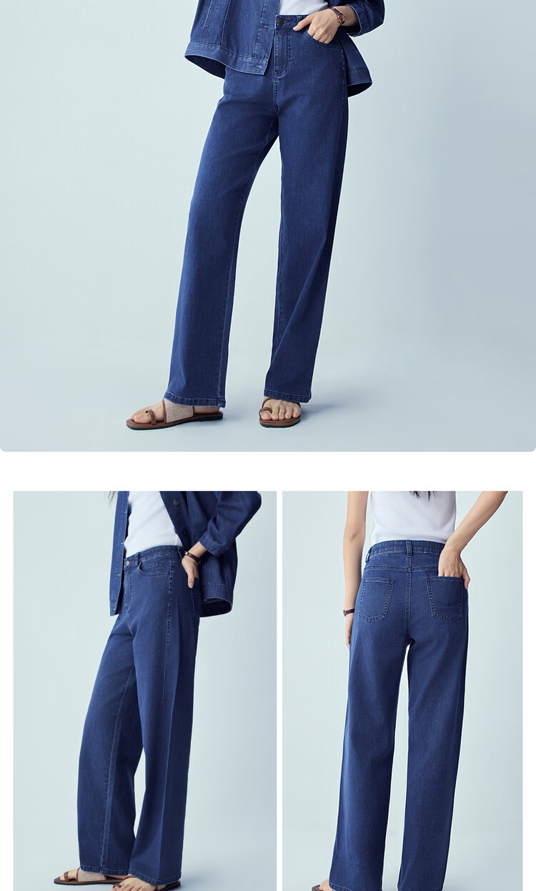 Giordano Women's Pants 2026 Summer New Washed Slightly Stretchy Mid-Rise Straight-Leg Jeans 13416336 16