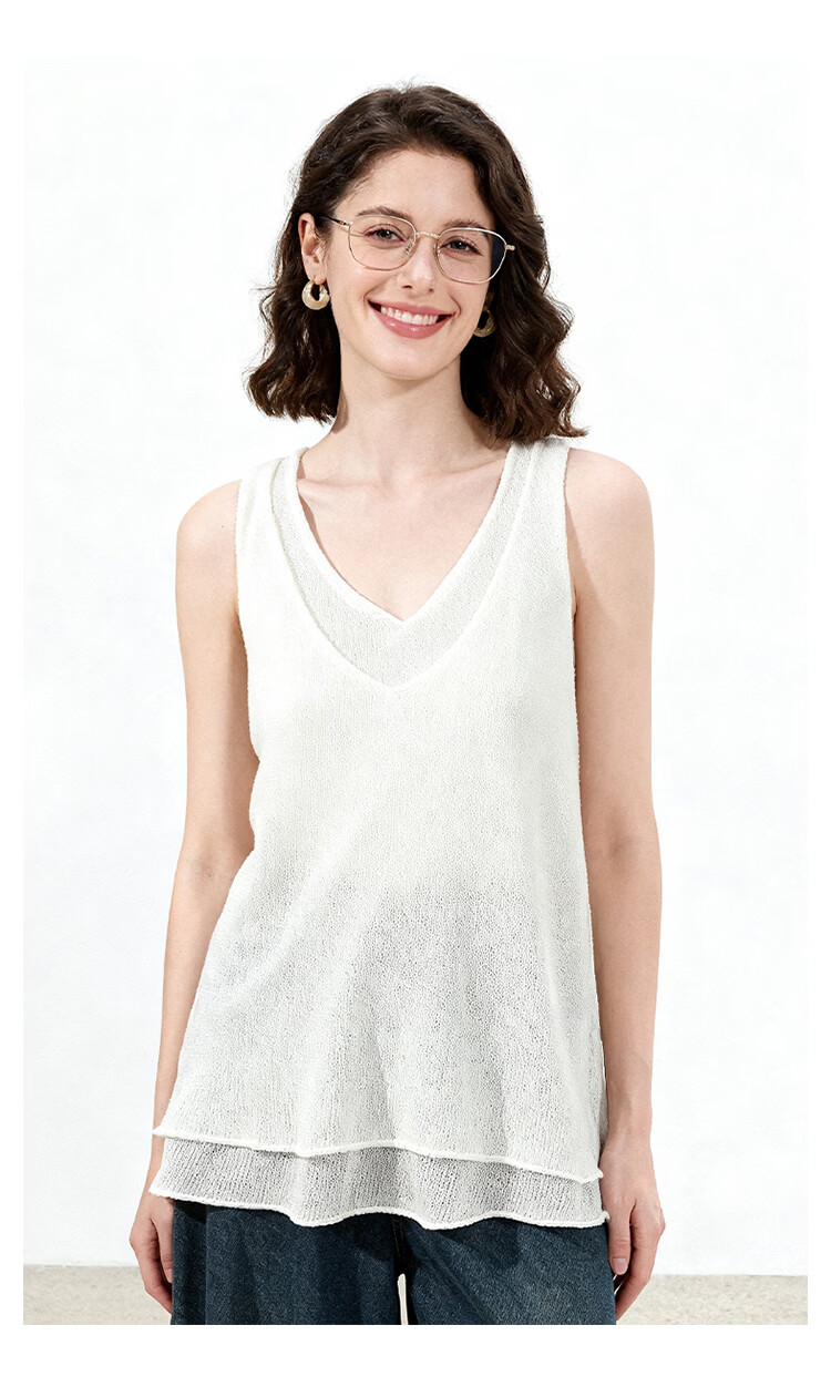 ENC Korean Style Colorblock Vest Women's Niche Strap Summer 2026 New Comfortable Breathable Simple Versatile Sleeveless Top 7