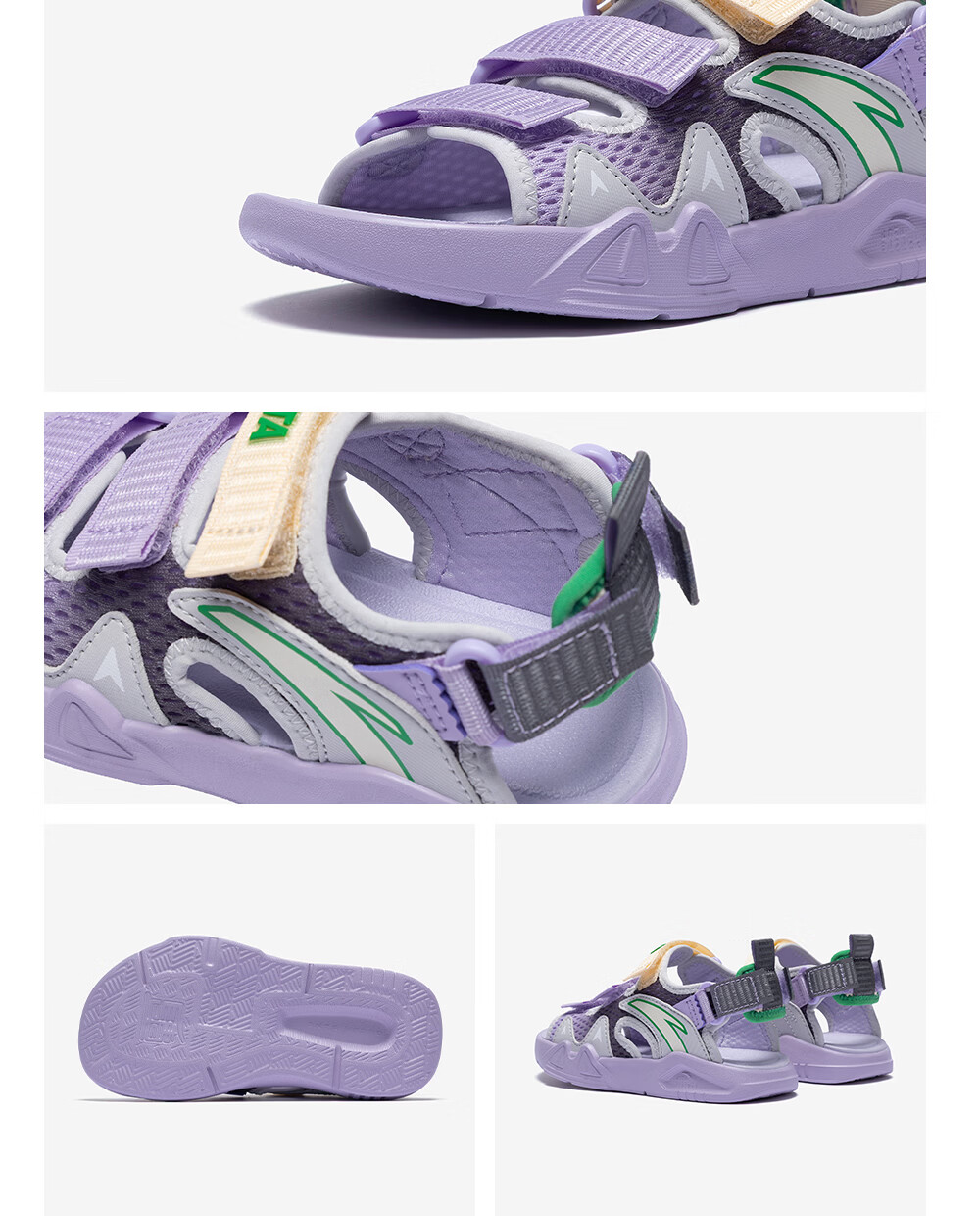 Anta Kids Girls Summer 2026 Breathable Non-Slip Lightweight Open-Toe Sandals A12629942 11